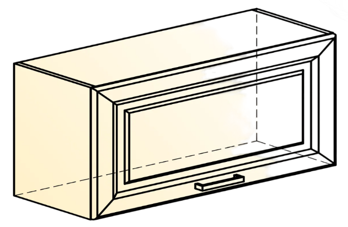 Навесной шкаф Атланта L800 Н360 (1 дв. гл.) эмаль (белый/белый глянец патина золото) в Каменске-Уральском - изображение 1