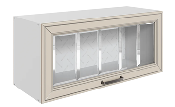 Кухонный шкаф Атланта L800 Н360 (1 дв. рам.) эмаль (белый/сливки патина платина) в Первоуральске