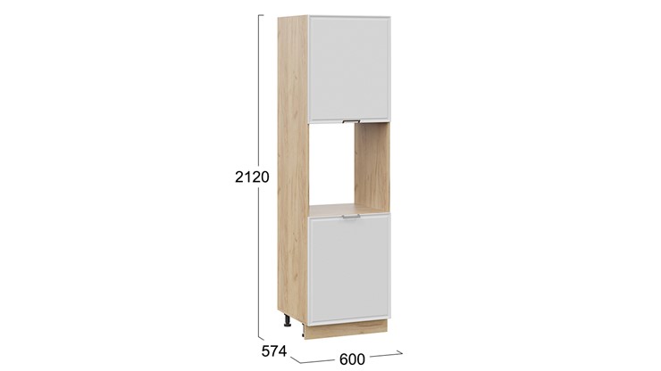 Кухонный шкаф-пенал Белладжио 1П6 (Дуб Крафт золотой, Фон белый) в Кушве - изображение 2