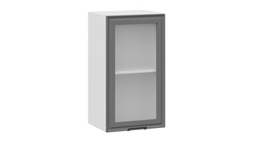Навесной кухонный шкаф Белладжио 1В4С (Белый, Софт графит) в Кушве
