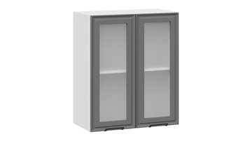 Навесной кухонный шкаф Белладжио 1В6С (Белый, Софт графит) в Кушве