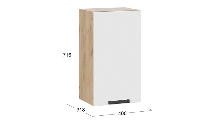 Кухонный навесной шкаф Детройт 1В4 (Дуб крафт золотой/Белый глянец) в Ирбите - изображение 2