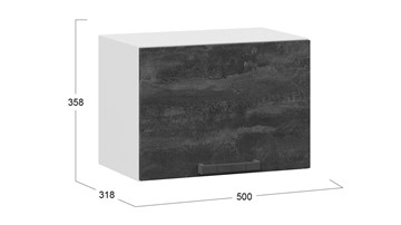Кухонный навесной шкаф Детройт 1В5Г (Белый/Угольный Камень) в Кушве - предосмотр 2