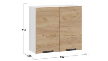 Кухонный навесной шкаф Детройт 1В8 (Белый/Дуб Крафт золотой) в Ирбите - предосмотр 2