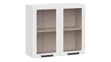 Навесной кухонный шкаф Детройт исп. 2 1В8С (Белый/Белый глянец) в Кушве