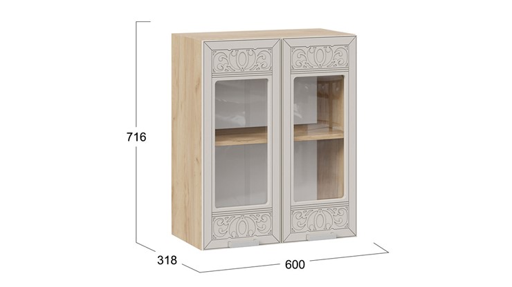 Кухонный навесной шкаф Долорес 1В6С (Дуб крафт золотой/Крем) в Ревде - изображение 1