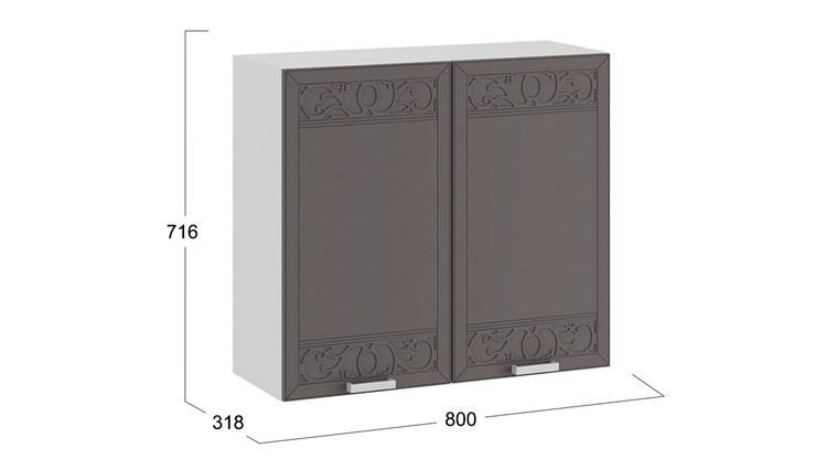 Шкаф кухонный Долорес 1В8 (Белый/Муссон) в Кушве - изображение 2