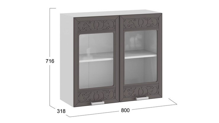 Кухонный шкаф Долорес 1В8С (Белый/Муссон) в Первоуральске - изображение 2