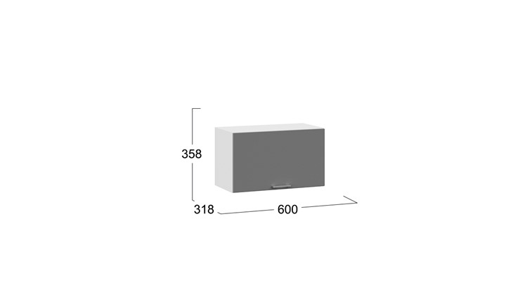 Настенный шкаф Габриэлла 1В6Г (Белый/Титан) в Ревде - изображение 2