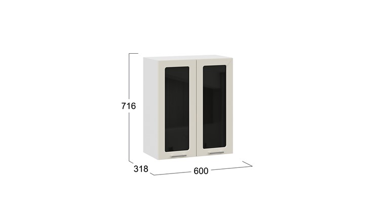 Шкаф настенный Габриэлла 1В6С (Белый/Крем) в Ревде - изображение 2