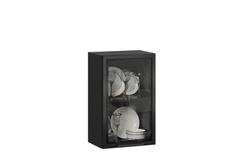 Навесной кухонный шкаф Герда 450 стекло 279.330.000.092 (Чёрный/Чёрный) в Красноуфимске