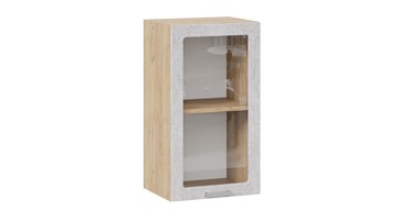 Навесной кухонный шкаф Гранита 1В4С (Дуб крафт золотой/Бетон снежный) в Кушве