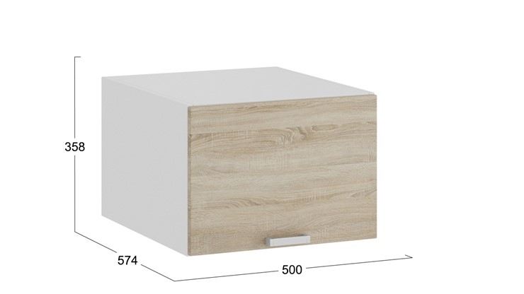 Навесной шкаф Гранита 1В5ГП (Белый/Дуб сонома) в Кушве - изображение 2