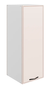 Шкаф настенный Монако L400 Н900 (1 дв. гл.), белый/айвори матовый в Кушве