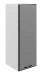 Кухонный шкаф Монако L400 Н900 (1 дв. гл.), белый/графит матовый в Кушве
