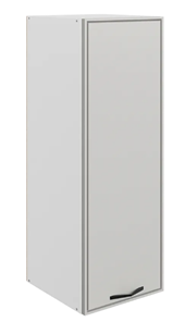 Шкаф навесной Монако L400 Н900 (1 дв. гл.), белый/маус матовый в Кушве