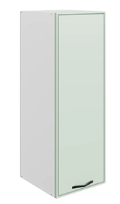 Навесной шкаф Монако L400 Н900 (1 дв. гл.), белый/ментол матовый в Первоуральске