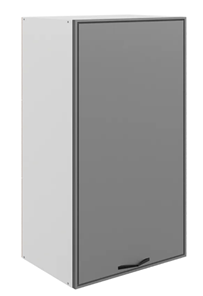Настенный шкаф Монако L450 Н900 (1 дв. гл.), белый/графит матовый в Краснотурьинске