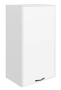 Навесной шкаф Монако L450 Н900 (1 дв. гл.), белый/милк матовый в Каменске-Уральском