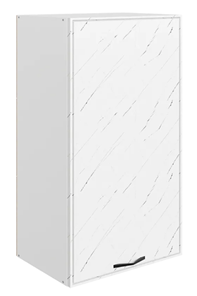 Шкаф кухонный Монако L450 Н900 (1 дв. гл.), белый/мрамор пилатус матовый в Кушве