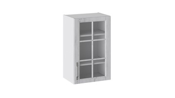 Шкаф навесной Прованс (Белый глянец/Санторини светлый) со стеклом В_72-45_1ДРс в Ревде