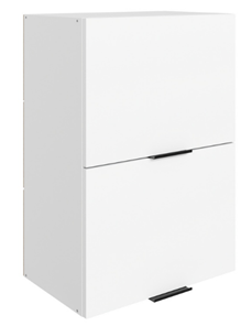 Шкаф кухонный Стоун L500 Н720 (2 дв. гл.гориз.) (белый/джелато софттач) в Кушве