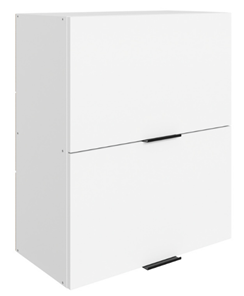 Кухонный шкаф Стоун L600 Н720 (2 дв. гл. гориз.) (белый/джелато софттач) в Первоуральске