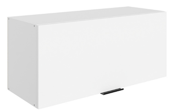 Шкаф навесной Стоун L800 Н360 (1 дв. гл.) (белый/джелато софттач) в Кушве