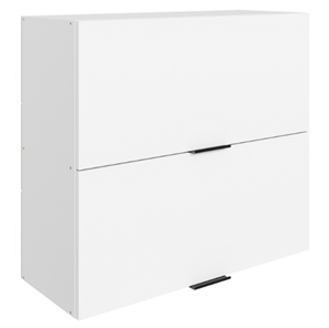 Настенный шкаф Стоун L800 Н720 (2 дв. гл. гориз.) (белый/джелато софттач) в Ревде
