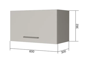 Навесной кухонный шкаф В360, Белое гладкое Ламарти/Антрацит в Новоуральске