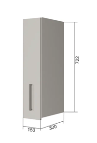 Кухонный навесной шкаф В7 15, МДФ Черный матовый/Антрацит в Ревде