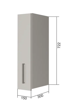 Навесной шкаф В7 15, Сатин/Белый в Первоуральске - изображение