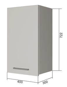 Навесной кухонный шкаф В7 40, Бетон пайн/Антрацит в Первоуральске
