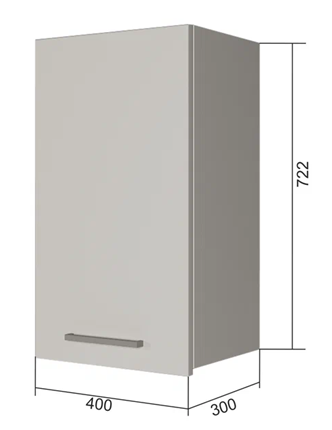 Кухонный навесной шкаф В7 40, Бетон пайн/Белый в Кушве - изображение