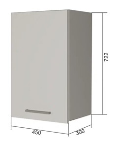 Шкаф на кухню В7 45, Бетон пайн/Антрацит в Ирбите