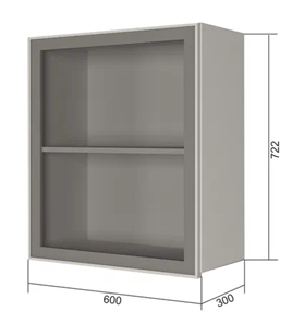 Кухонный навесной шкаф В7 60, Стекло/Антрацит в Кушве