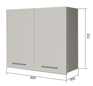 Навесной кухонный шкаф В7 80, МДФ Софт бирюза/Антрацит в Кушве