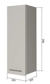Навесной кухонный шкаф В9 30, МДФ Софт бирюза/Антрацит в Екатеринбурге