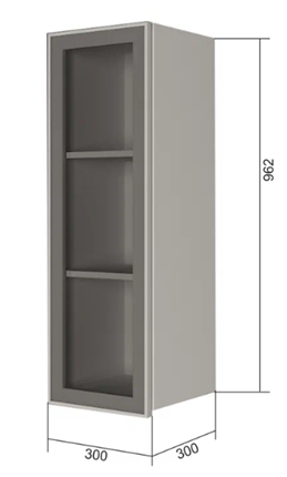 Навесной кухонный шкаф В9 30, Стекло/Антрацит в Екатеринбурге - изображение