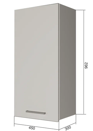 Шкаф настенный В9 45, Сатин/Белый в Кушве - изображение