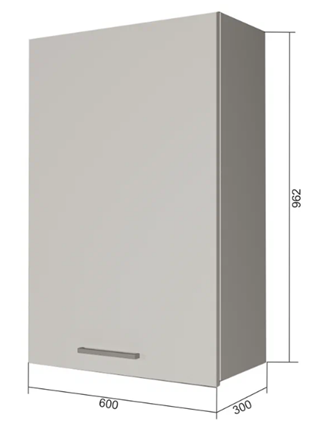 Кухонный шкаф В9 60, Сатин/Белый в Первоуральске - изображение