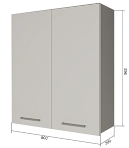 Кухонный навесной шкаф В9 80, МДФ Меренга/Антрацит в Кушве