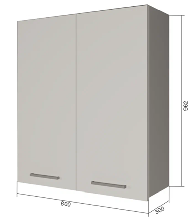 Настенный шкаф В9 80, Сатин/Белый в Первоуральске - изображение
