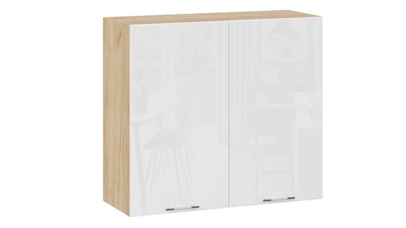 Кухонный навесной шкаф Весна 1В8 (Дуб Крафт золотой/Белый глянец) в Ревде - изображение