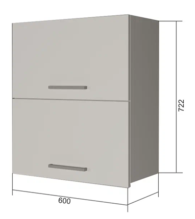 Навесной кухонный шкаф ВГ2 60, Серый/Антрацит в Екатеринбурге - изображение