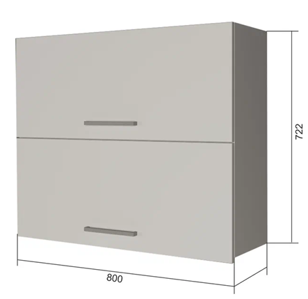 Навесной шкаф ВГ2 80, Сатин/Белый в Ревде - изображение