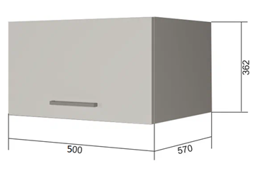 Настенный шкаф ВГ50Г, Белое гладкое Ламарти/Антрацит в Красноуфимске