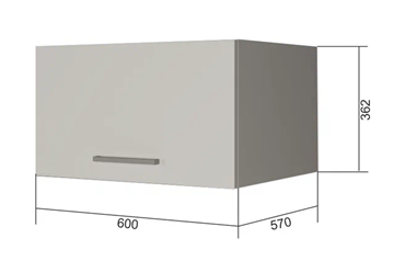 Шкаф настенный ВГ60Г, Белое гладкое Ламарти/Антрацит в Асбесте