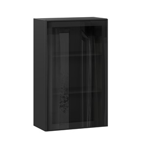 Кухонный шкаф высокий со стеклом 600 Индиго ЛД 298.450.000.170, Чёрный/Чёрный в Артемовском