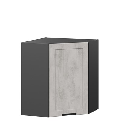 Шкаф угловой на кухню 600 Джамис ЛД 296.610.000.074, Чёрный/Белый камень в Екатеринбурге - изображение